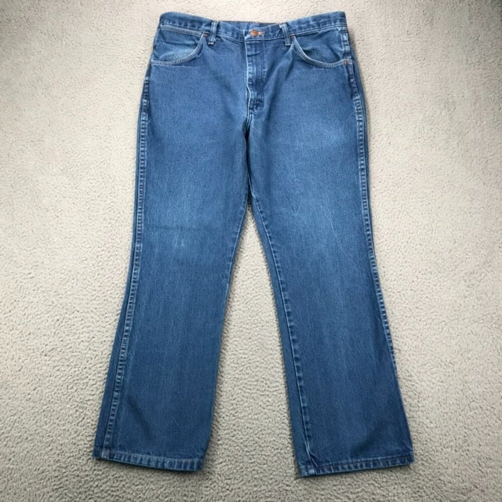 WRANGLER Jeans Mens 35x29 (Tag 38x30) Cowboy Boot Jean‎ Rigid 100% Cotton Denim